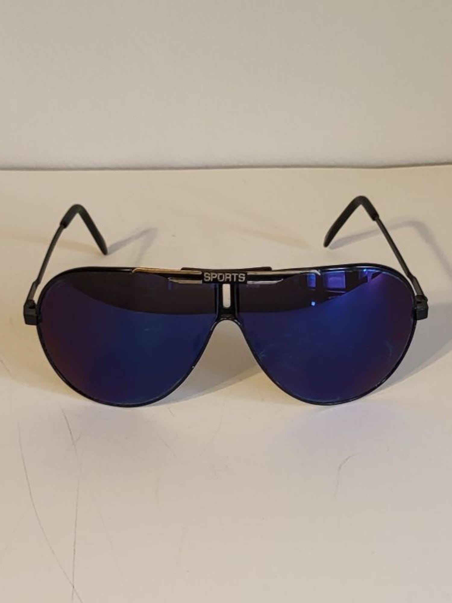 Vintage Aviator Teardrop Sunglasses // Blue Tint Lenses 