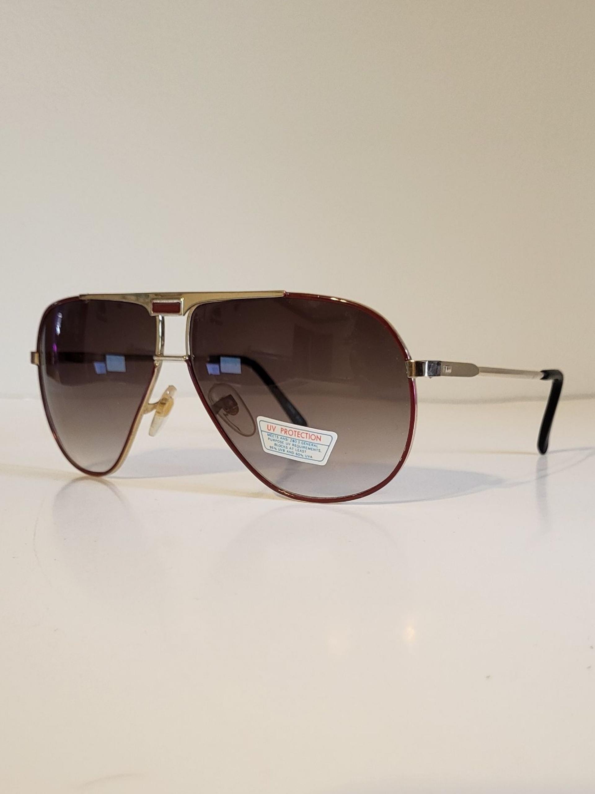 Vintage Aviator Square Sunglasses // Carbon Gradient Lenses 