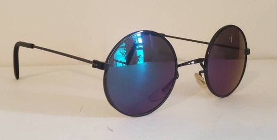 Vintage Round Teashade Sunglasses // Ocean Mirror… - image 1