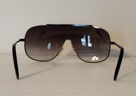 Vintage Teardrop Aviator Sunglasses // Black Meta… - image 6