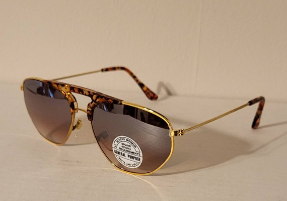 Vintage Sunglasses // Rectangular Aviator Frame /… - image 3