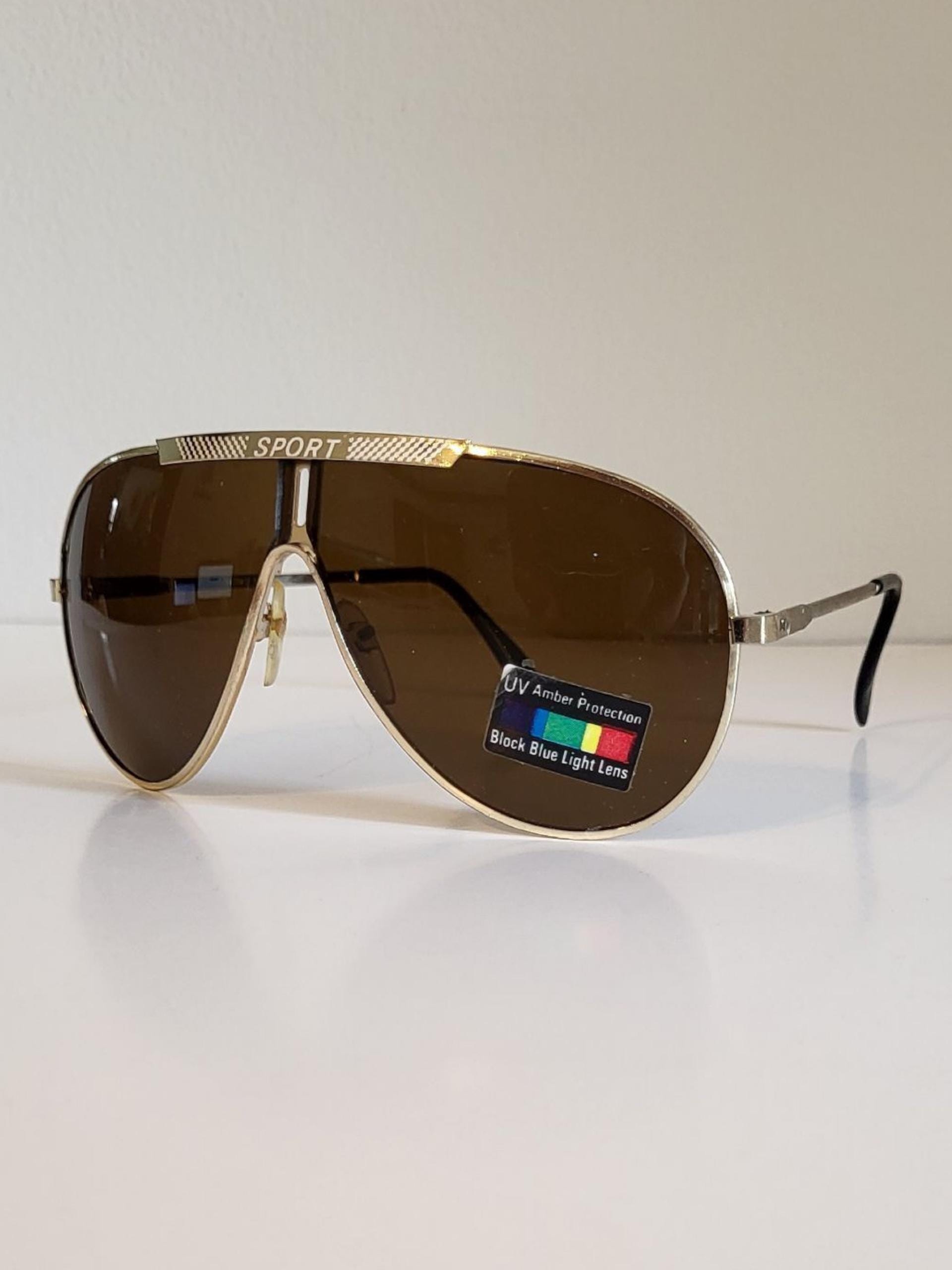 Vintage Aviator Teardrop Sunglasses // Blue Blocker Lenses