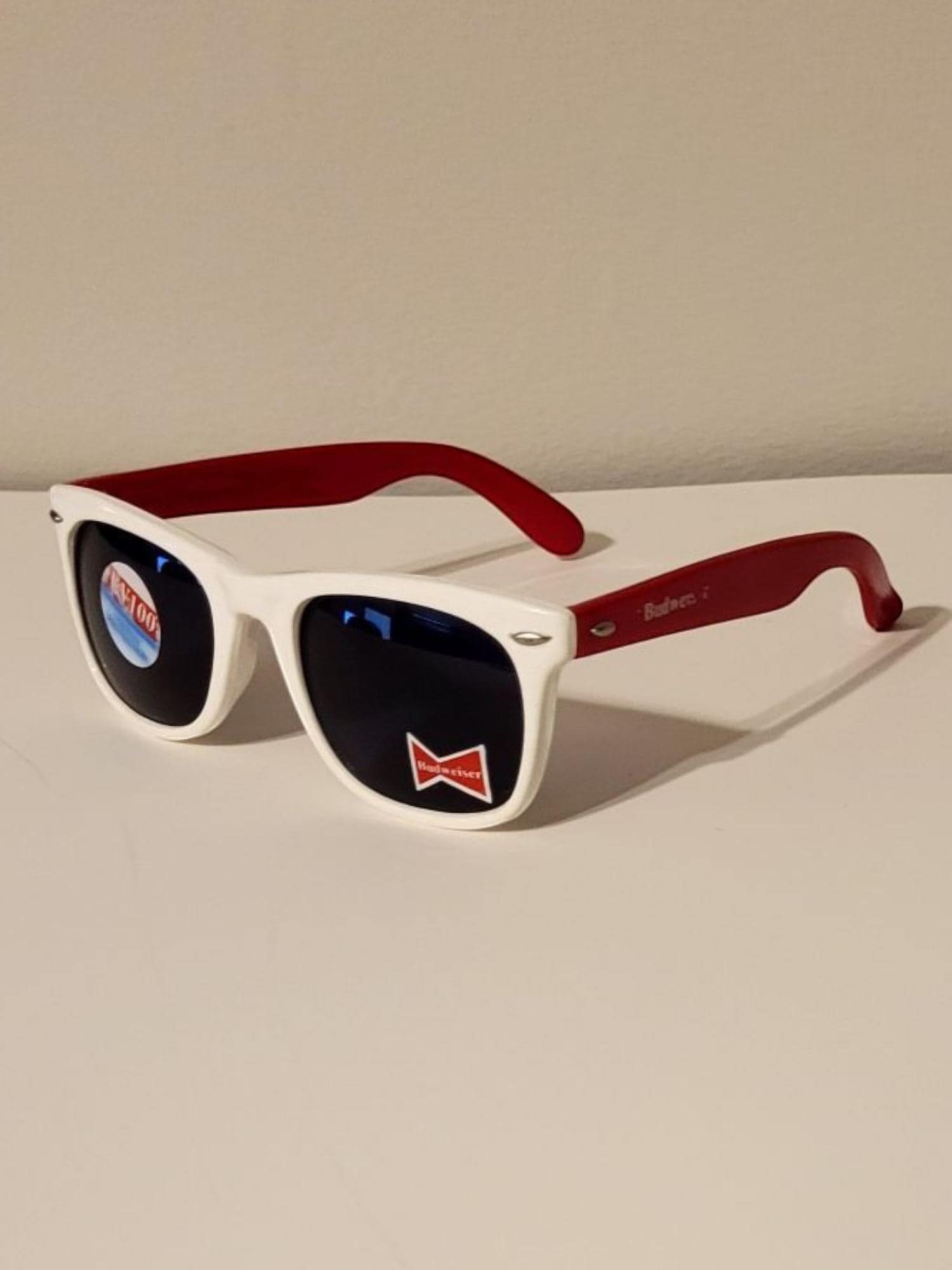 Vintage Budweiser Sunglasses // Red and White Sunglasses // Fun