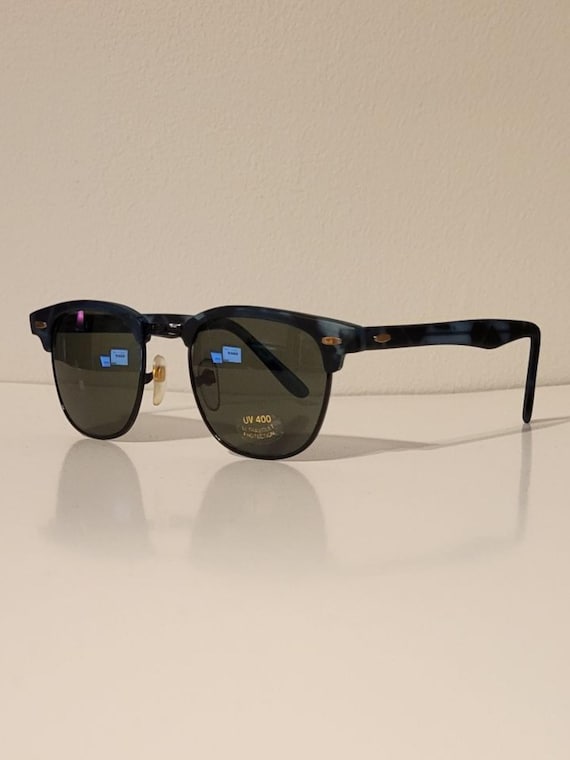 Vintage Clubmaster Browline Sunglasses // Semi Matte Green 