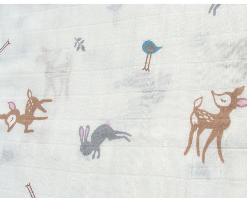 Double Gauze Baby Swaddle Blanket Pre-Cut Fabric 100/% Cotton Deer Print Muslin Wrap Blanket Kit