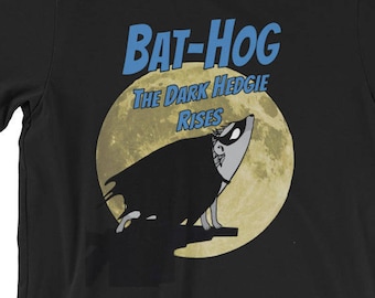 Hedgehog T-Shirt: Bat-Hog The Dark Hedgie Rises a Cute Funny Hedgehog Gift Short-Sleeve Unisex T-Shirt of Power by Urchin Wear