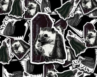 Count Hogula Hedgehog Coffin Gothic Halloween Hedgehogs Bubble-free stickers