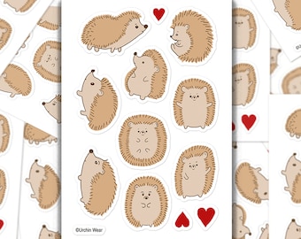 Hedgehog Stickers Lámina de pegatinas