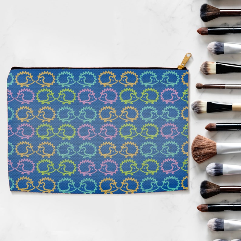 Cute Hedgehog Canvas Accessory Pouches Everything Bag Makeup Case