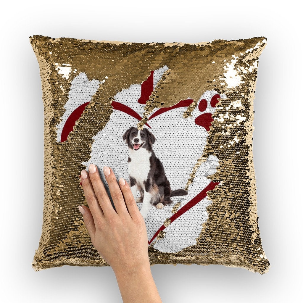 sequin border cushion