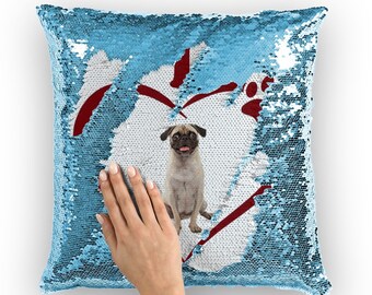 animal sequin pillow