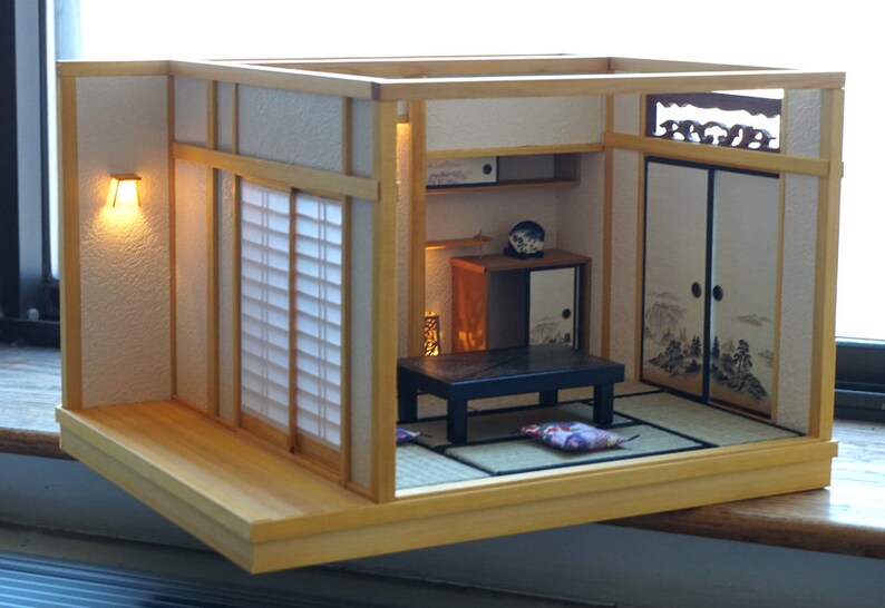 Miniature 1/12 Dollhouse Japanese Tea House Yellow Diorama Etsy