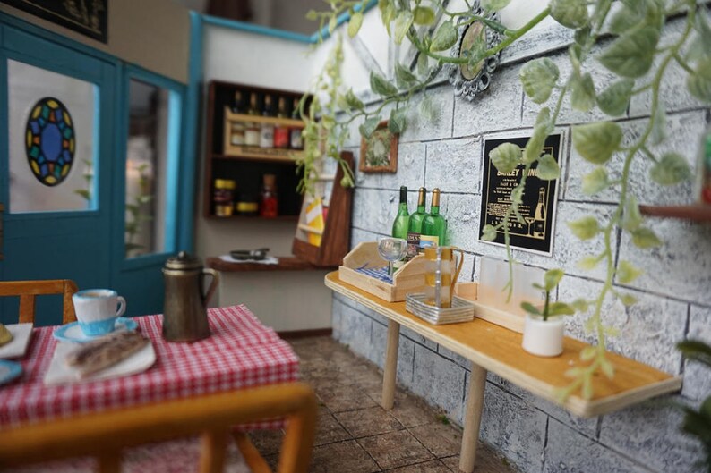 Miniature 1/12 Dollhouse Restaurant Roombox Cafe Diorama Dolls Etsy