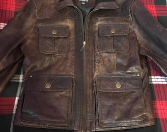 Mens Vintage Brown Leather Jacket