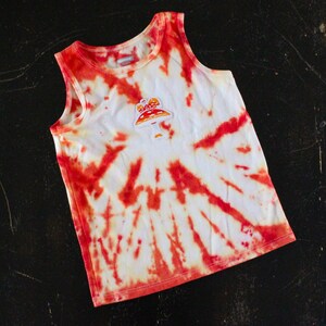 Mushroom Red & Orange Tie Dye 4T Toddler Tank