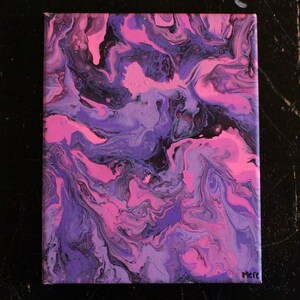 Purple Dreams Acrylic Pour Painting