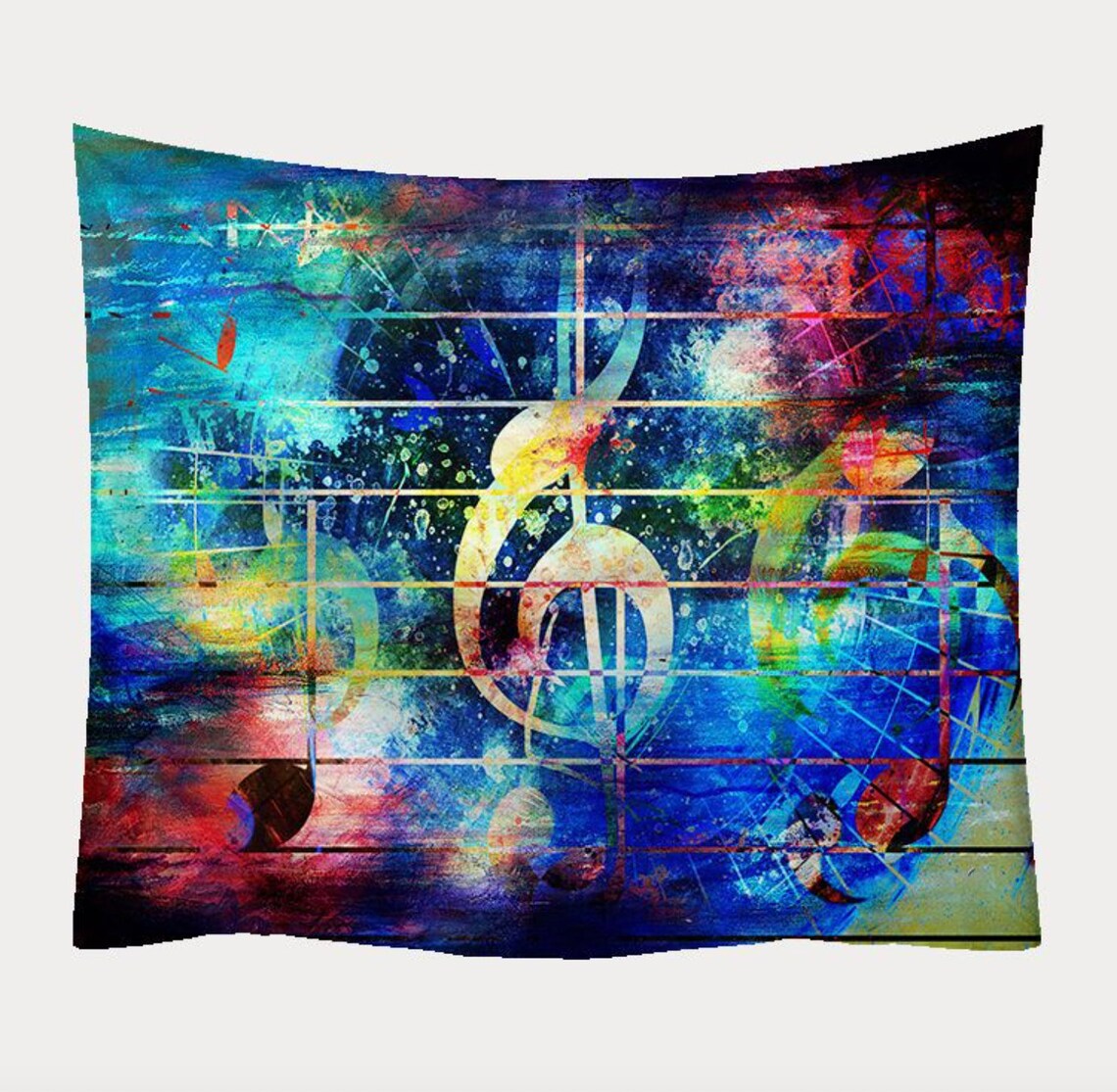 Music Tapestry Wall Hanging Home Deco Spiritual Tapestry Etsy