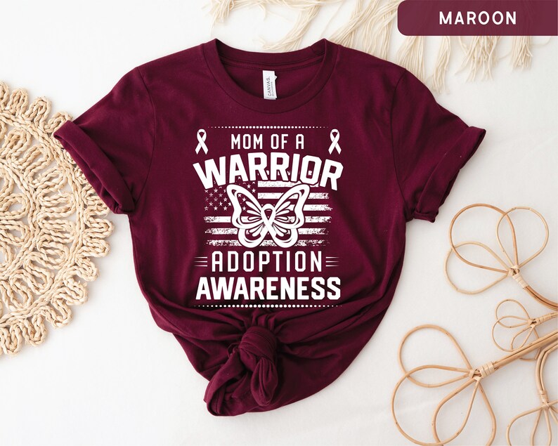 Adoption Ribbon Color Adoption Day Family Shirt, Adoption Announcement, Foster Care Shirt ...