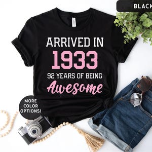 92.Geburtstag Shirt, 92.Geburtstag Geschenk für Frauen, 1933 Geburtstag Shirt, lustiges Mädchen Geburtstag Shirt, fantastisch seit 1933, 92.Geburtstag Idee