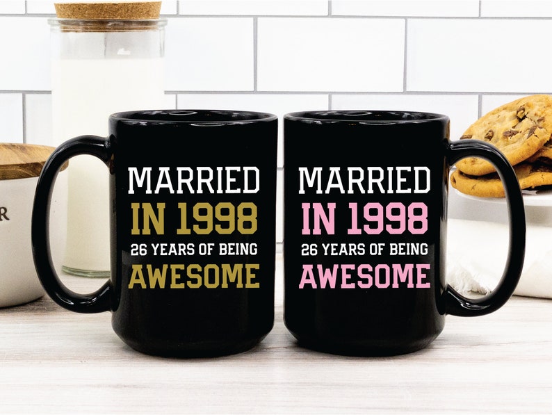 26th Wedding Anniversary Gift for Couple, 26th Anniversary Coffee Mug ...