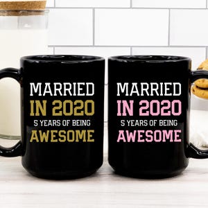 カップルへの結婚5周年記念ギフト、夫婦への結婚5周年記念コーヒーマグ、両親の結婚5周年記念、2020年に結婚