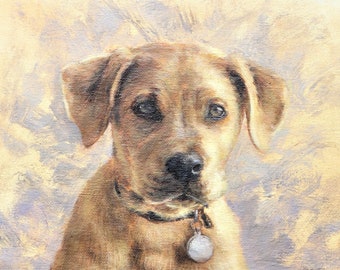 Yellow Lab Dog Portrait Art Print, Labrador Retriever Wall Art