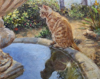 Ginger Cat Art Print, Orange Tabby Cat Painting, Cat Wall Art, Fine Art Print