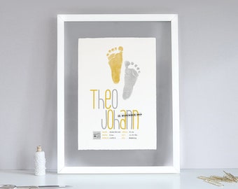 BIRTH POSTER with footprints | Picture to frame