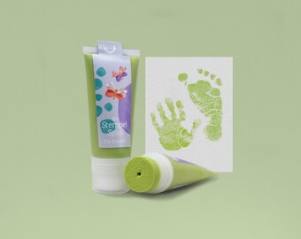 PISTACCIO | Bio Babystempel 50ml Tube | beautiful Baby handprints footprints | 100% organic ink made in germany | absolutely non-toxic