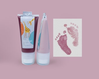 BLOSSOM Mulberry& Blush | 2 Bio Babystempel Tube á 50ml | choose two or 3 colors | for beautiful hand- and footprints | baby imprint kit
