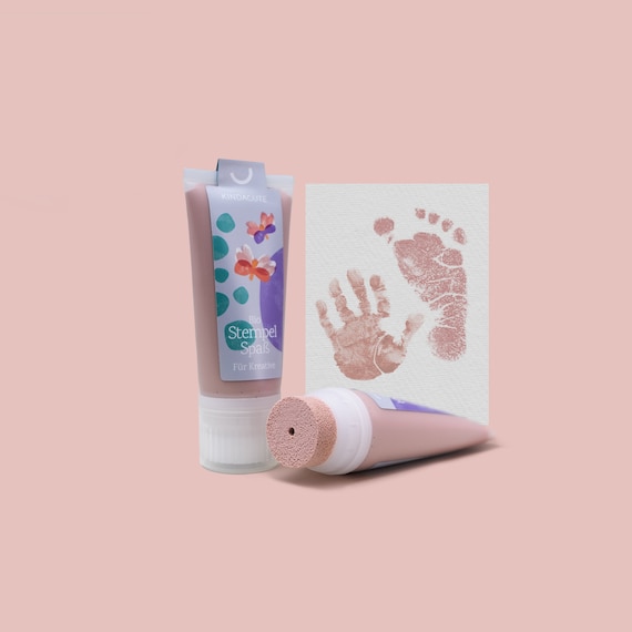 BLUSH | Bio Stempelspaß 50ml Tube | Set für schöne Fußabdrücke | Babyhautfreundlich & mit Wasser abwaschbar