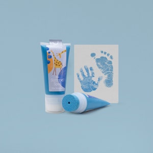 TURQUOISE | Tampon bio fun tube 50ml | Prêt pour de belles empreintes | Doux pour la peau de bébé et lavable à l'eau