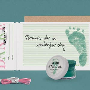 GREEN Bio Babystempel 50ml Tube beautiful detailed Baby handprints footprints 100% organic ink made in germany absolutely non-toxic image 6