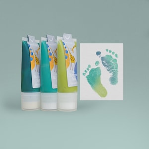 JUNGLE (Bermuda, Smeraldo & Pistacchio) | Timbro bimbo biologico 150ml |  per belle mani e impronte | Delicato sulla pelle del bambino