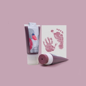AMOREIRA | Selo orgânico divertido tubo de 50ml | Tinta de carimbo orgânica para lindas pegadas | Amigável para a pele do bebê e lavável com água