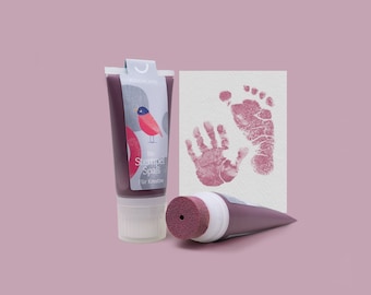 MULBERRY | Organic Stamping Fun 50ml Tube | detailed Baby handprints footprints | 100% organic ink made in germany | absolutely non-toxic