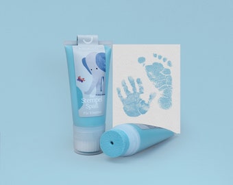 GLACIER | Organic Stamping Fun 50ml Tube | detailed Baby handprints footprints | 100% organic ink made in germany | absolutely non-toxic