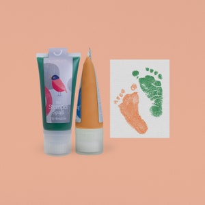 MANDARIN TREE Meadow &Mandarijn | 2 biologische babystempels á 50ml | voor mooie handafdrukken en voetafdrukken | Baby huidvriendelijk