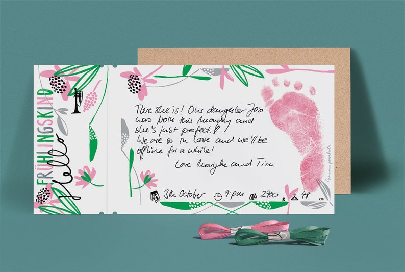 GALAH BIRD grey & fuchsia 2 Organic Stamping Fun Tubes á 50ml for beautiful hand and footprints baby imprint kit image 4