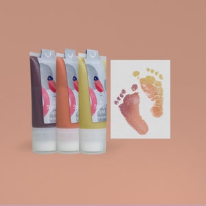 LATE HERFST | Karamel-, moerbei- en citroencurry | Biologische babystempel 150ml | 3 of 4 biologische babystempels voor mooie hand- en voetafdrukken