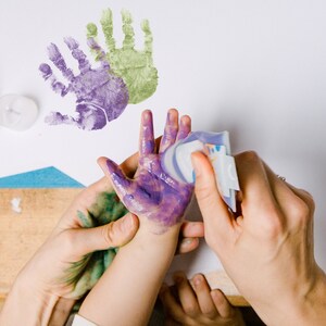 VELVET violet grey 2 Bio Babystempel Tube á 50ml choose two colors for beautiful hand and footprints baby imprint kit image 3