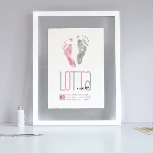 GALAH BIRD grey & fuchsia 2 Organic Stamping Fun Tubes á 50ml for beautiful hand and footprints baby imprint kit image 2