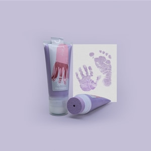 LAVANDA | Divertente timbro organico tubo da 50 ml | Impostato per bellissime impronte | Delicato sulla pelle del bambino e lavabile con acqua