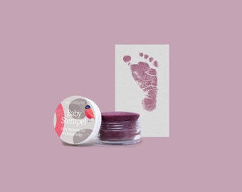 MULBERRY Bio Babystempel / Organic Babys first Step / imprint set / Keepsake for 1st Footprints Baby Album / with a Baby Gift Box