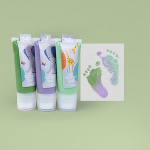 SPRING Olive, Lavendel & Linde Bio Babystempel 100ml 2 Tuben für schöne Hand und Fußabdrücke für's Babyalbum Babyhautfreundlich Bild 1