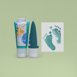 LIME TIME Pistacchio & Smeraldo | 2 timbri biologici per bambini da 50 ml ciascuno per bellissime mani e impronte | Delicato sulla pelle del bambino