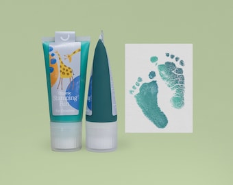 LIME TIME Pistazie & Smaragd | 2 Bio Babystempel á 50 ml für schöne Hand- und Fußabdrücke | Babyhautfreundlich