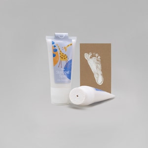 WHITE | Bio Babystempel 50ml Tube | detailed Baby handprints footprints | 100% organic ink made in germany | absolutely non-toxic