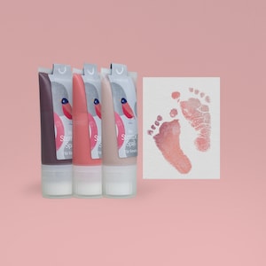 RUBINO Gelso e bacche + Blush | 3x timbri biologici divertenti da 50 ml |  per belle mani e impronte | Delicato sulla pelle del bambino