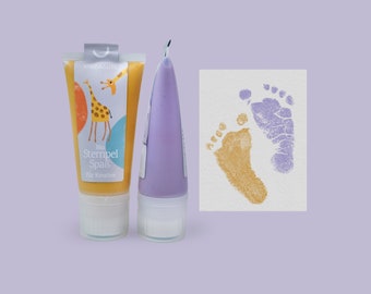 PROVENCE Lavendel & Sun | 2 Bio Babystempel Tube á 50ml | choose two or 3 colors | for beautiful hand- and footprints | baby imprint kit